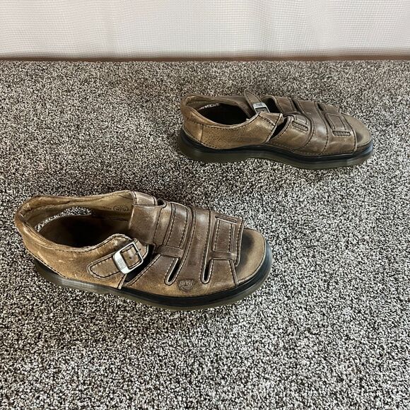 Vintage Doc Martens Leather slip ons Chunky Slide Fishermen Sandals Size 12 - Picture 3 of 6